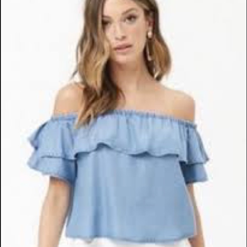 Off the Shoulder Denim Top